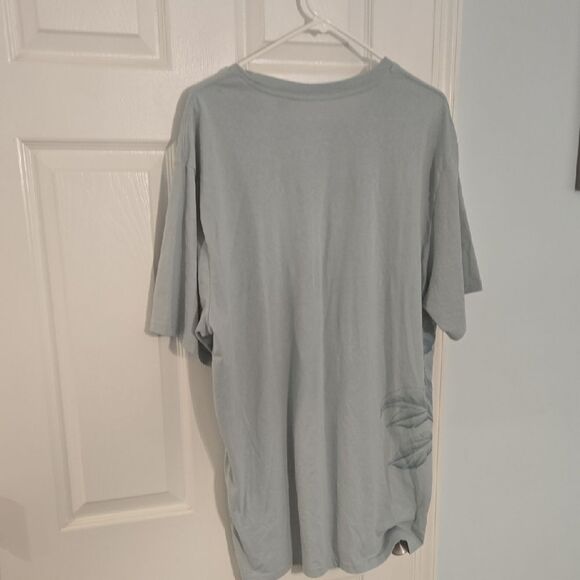 Airwalk Light Blue Graphic Tee with Floral and Skull Design - Picture 7 of 7